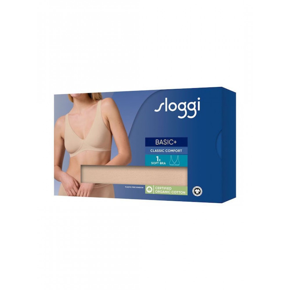 Sloggi Basic+Classic Comfort Top, Γυναικείο Τοπ Σουτιέν χωρίς μπανέλα, ΜΠΕΖ