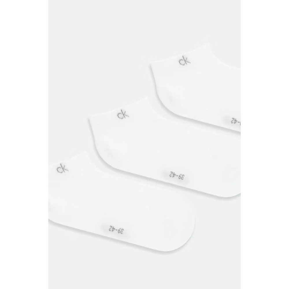 Calvin Klein 701234369-004, Γυναικείες Κάλτσες Set 3 ζευγάρια με logo για sneakers, ΑΣΠΡΟ