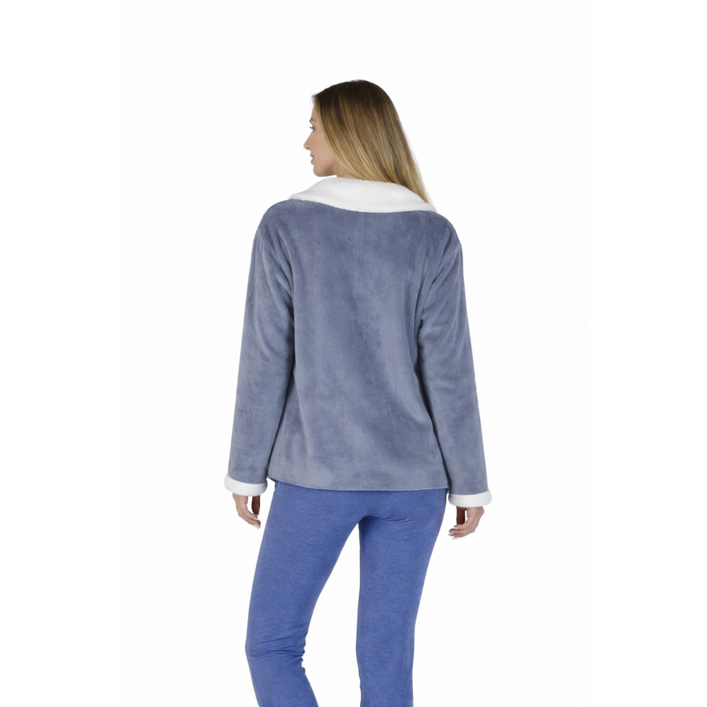 Fleece ζακετάκι που δένει με κορδέλα σατέν RELAX 094