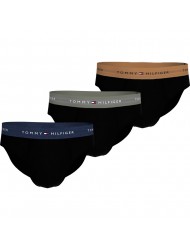 TOMMY HILFIGER UM0UM03471-0TR, Ανδρικά Βαμβακερά Σλιπ 3 pack, ΜΑΥΡΟ