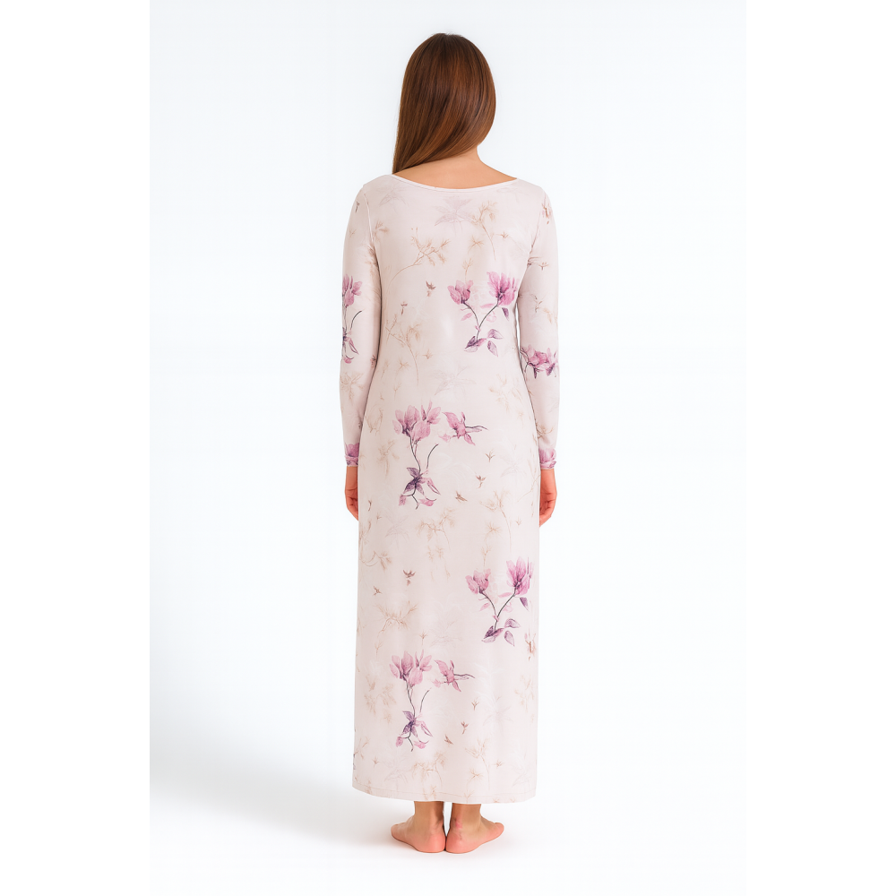 Νυχτικο Μάξι Μεγάλα Μεγέθη, Vamp 13107, έως Νο 5XL, σε φλοραλ σχέδιο  από micromodal φιλικό στο δέρμα