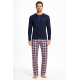 Vamp 13715, Ανδρική Νεανική Βαμβακερή Πυζάμα Vamp με καρό παντελόνι