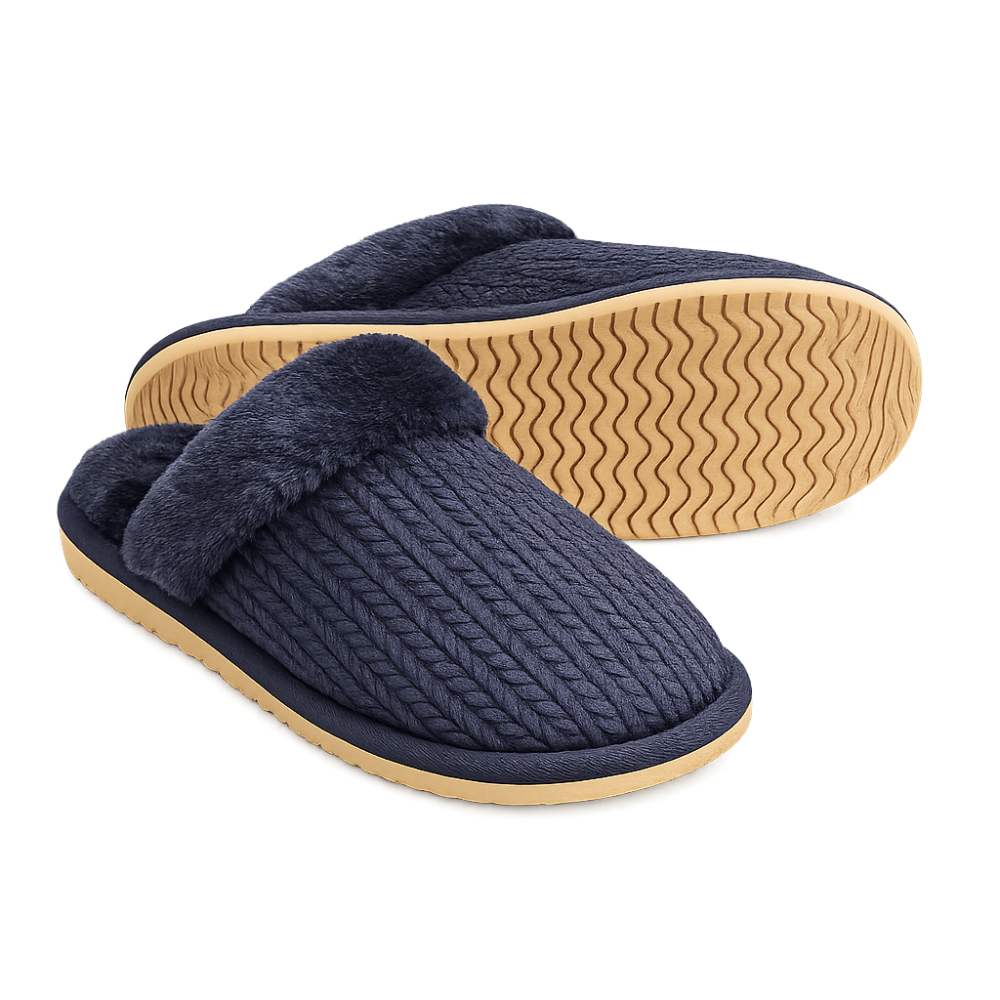 Gisela 2/50069, Γυναικείες Παντόφλες με βελούδινο fleece εσωτερικά, ΜΠΛΕ ΣΚΟΥΡΟ