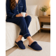 Gisela 2/50069, Γυναικείες Παντόφλες με βελούδινο fleece εσωτερικά, ΜΠΛΕ ΣΚΟΥΡΟ