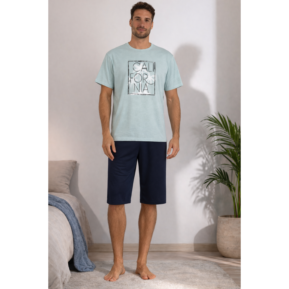 Ανδρική Πυζάμα με τύπωμα  "CALIFORNIA" Relax 2321094  σετ 3 τεμαχίων