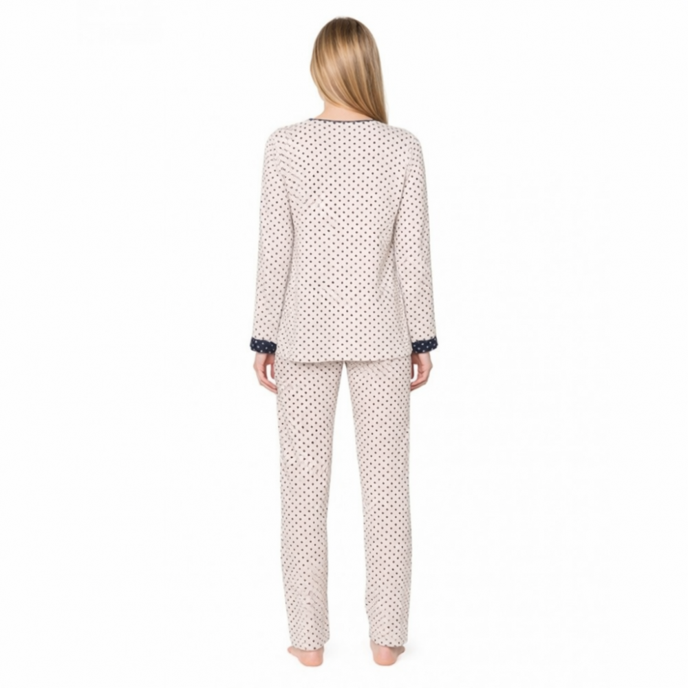 Jeannette 25102  Γυναικεία Πυτζάμα Φούτερ με πατιλέτα, ΠΟΥΔΡΑ