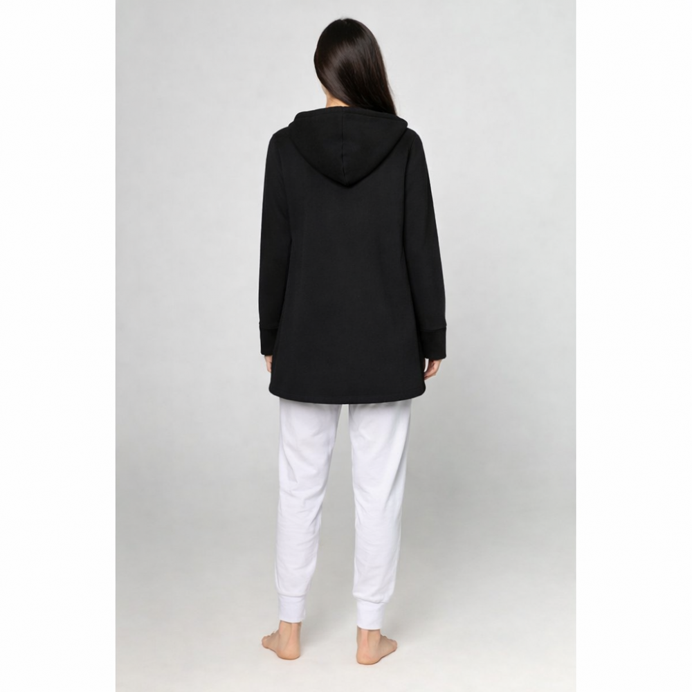 Jeannette 25113,  Ρόμπα ΜONTGOMERY με πλαϊνές τσέπες, ΜΑΥΡΟ