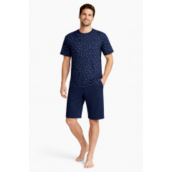 Ανδρική Πυζάμα 3 τεμ. RELAX 2522093, με μακρύ παντελόνι και βερμούδα ΜΠΛΕ