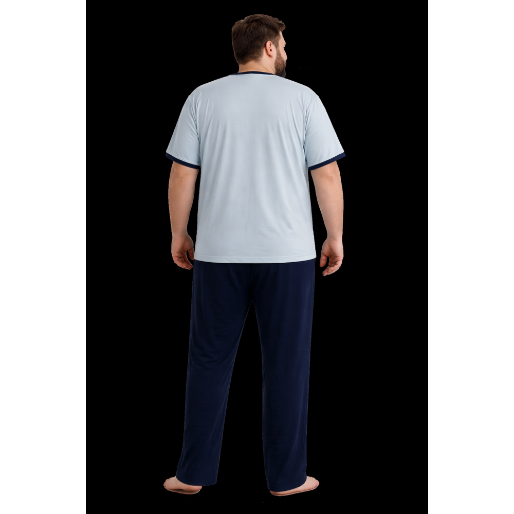 Ανδρική Πυζάμα 3 τεμ. RELAX 2522097 μεγάλα μεγέθη, με μακρύ παντελόνι και βερμούδα ΒΕΡΑΜΑΝ