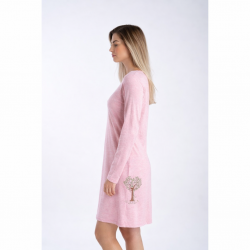 Relax 2823116, Γυναικείο Νυχτικό Βαμβάκι/Rayon, σε πλεκτή ύφανση. με πατιλέτα ΡΟΖ
