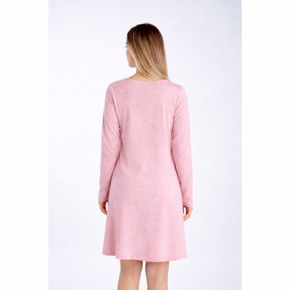 Relax 2823116, Γυναικείο Νυχτικό Βαμβάκι/Rayon, σε πλεκτή ύφανση. με πατιλέτα ΡΟΖ