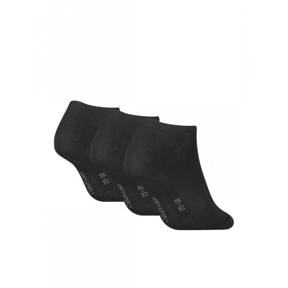 Calvin Klein 701234369-001,  Γυναικείες Κάλτσες Set 3 ζευγάρια με logo για sneakers, ΜΑΥΡΑ