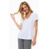 Minerva 90-52165-005, Γυναικείο T-Shirt με "V" λαιμόκοψη από απαλό Μοντάλ και Βαμβάκι, ΑΣΠΡΟ