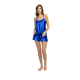 Pen-ky Lingerie 56007, Γυναικείο Σατέν BabyDoll με ραντάκι, ΜΠΛΕ ΡΟΥΑ
