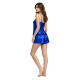 Pen-ky Lingerie 56007, Γυναικείο Σατέν BabyDoll με ραντάκι, ΜΠΛΕ ΡΟΥΑ