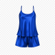 Pen-ky Lingerie 56007, Γυναικείο Σατέν BabyDoll με ραντάκι, ΜΠΛΕ ΡΟΥΑ