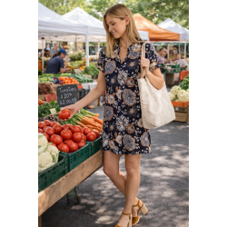 Φόρεμα/Πουκαμίσα Vamp 5887 σε floral εμπριμέ