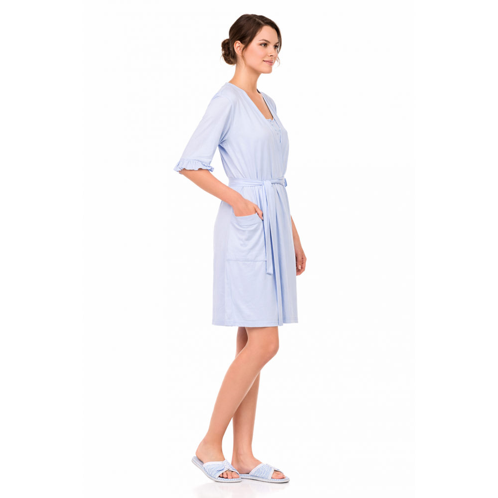 Ρόμπα Vamp 6752 από Μοντάλ και Βαμβάκι, με βολάν στο τελείωμα του μανικιού