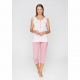 Πυζάμα Capri βαμβακερή Jeannette 7035 σε συνδυασμό ριγέ με πουά