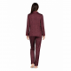 Jeannette 7108 Σατέν Πυζάμα Κουμπωτή Εμπριμέ Μπορντό