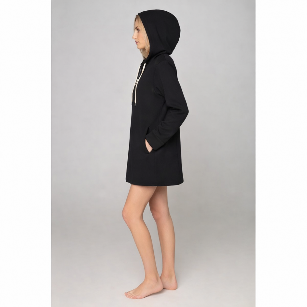 Jeannette 7134,  Ζακετάκι με κουκούλα και φερμουάρ, ΜΑΥΡΟ