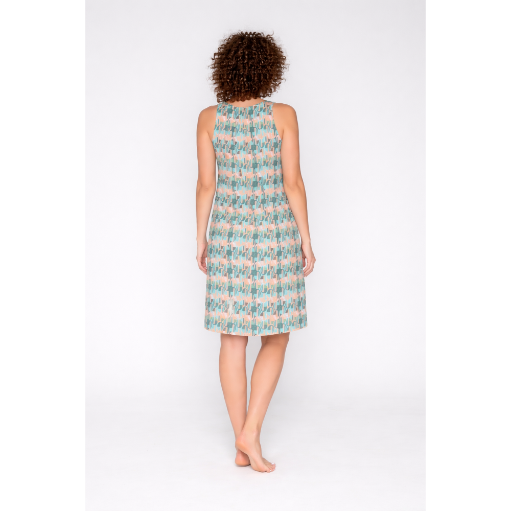 Jeannette 7257, Καλοκαιρινό Βαμβακερό Φ΄όρεμα Αμάνικο με λαιμόκοψη V