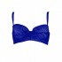 Στράπλες Blu4U 836658D, cup  D, με δαντέλα μπλέ σε εκρού φόντο, προφορμαρισμένο με μπανέλα