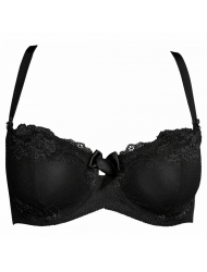 Σουτιέν Μπαλκονέ για μεγάλο στήθος Miss Rosy 868,  χωρίς ενίσχυση, ΜΑΥΡΟ