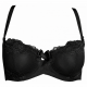 Σουτιέν Μπαλκονέ για μεγάλο στήθος Miss Rosy 868,  χωρίς ενίσχυση, ΜΑΥΡΟ