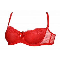 Σουτιέν Μπαλκονέ για μεγάλο στήθος Miss Rosy 868,  χωρίς ενίσχυση, ΚΟΚΚΙΝΟ