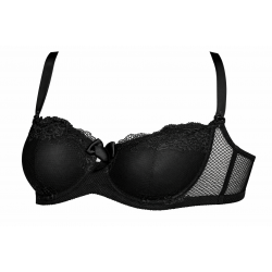 Σουτιέν Μπαλκονέ για μεγάλο στήθος Miss Rosy 868,  χωρίς ενίσχυση, ΜΑΥΡΟ