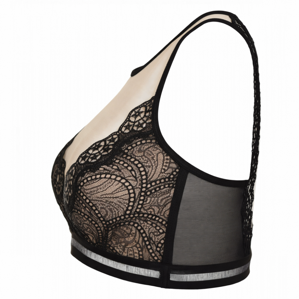 Μπουστάκι Miss Rosy 9138 χωρίς μπανέλα από δαντέλα και τούλι