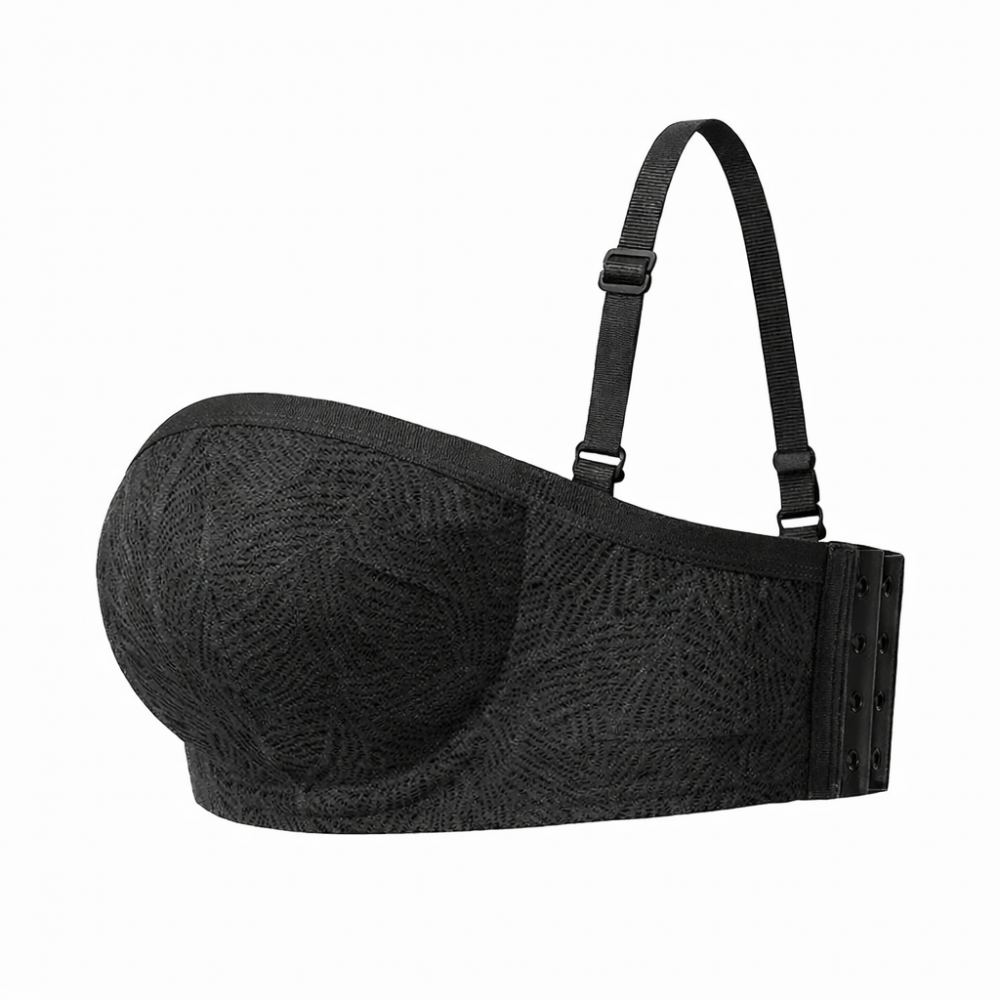 Voluptina 940-NOIR, Σουτιέν Strapless Bandeau χωρίς ραφές, με μπανέλα ΜΑΥΡΟ