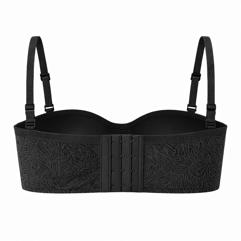 Voluptina 940-NOIR, Σουτιέν Strapless Bandeau χωρίς ραφές, με μπανέλα ΜΑΥΡΟ