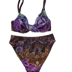 Set Μαγιό Bikini  Bilitis PR028 GOLD PURPLE,  με μπανέλα και χωρίς επένδυση