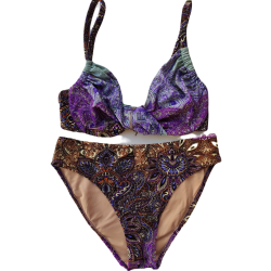 Set Μαγιό Bikini  Bilitis PR028 GOLD PURPLE,  με μπανέλα και χωρίς επένδυση