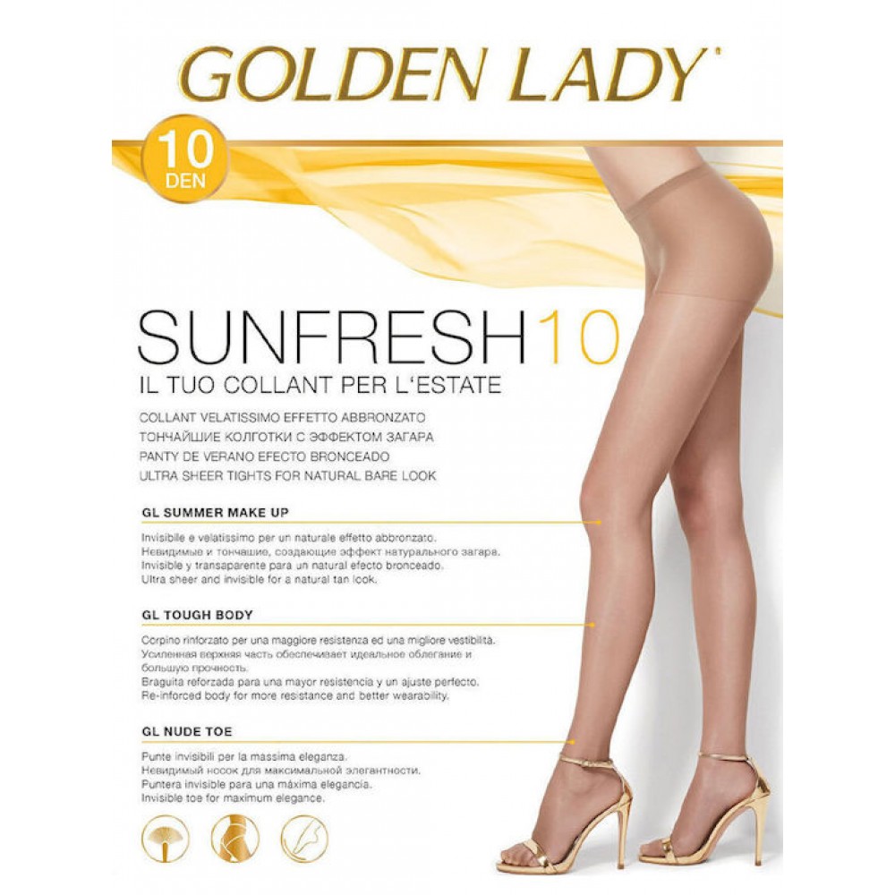 Golden Lady Sunfresh 10,  Γυναικείο Καλσόν 10 Den Gobi