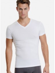 Ανδρικό T-Shirt Walk Bamboo 1991 με λαιμόκοψη V, ΑΣΠΡΟ
