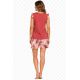 Πυζαμάκι με shorts Pink Label S930 με μονόχρωμο μπλουζάκι και floral παντελόνι