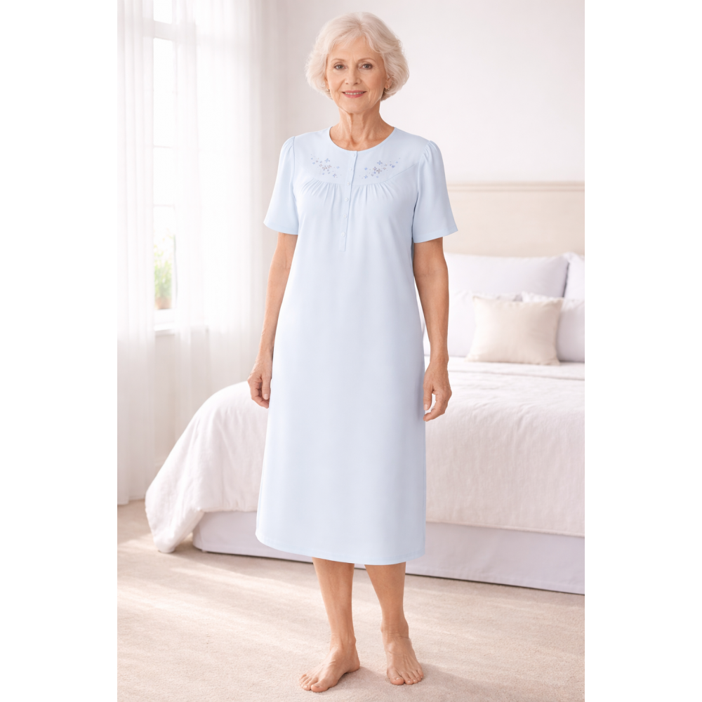 Triumph Βαμβακερό Νυχτικό για Καλοκαίρι Light Blue/Green Timeless NDK 2Pack