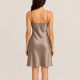 Μίντι Σατέν Νυχτικό Pen-ky Lingerie 16811 Silla  με λεπτό τιραντάκι, ΜΟΚΑ