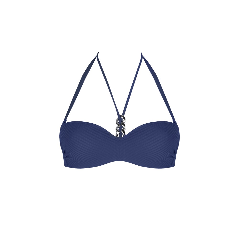 Antigel La Stricto Chic EBB7108, Γυναικείο BIkini Top Bandeau με μπανέλα, BLUE MARINE