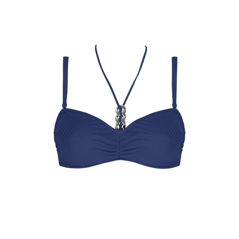 Antigel La Stricto Chic FBB7408, Γυναικείο BIkini Top Bandeau Souple με μπανέλα, BLUE MARINE