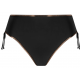 Antigel La Smartissime FBB0619, Γυναικείο Bikini Bottom  Ψηλόμεσο με αυξομείωση και μπρονζέ τελείωμα, ΜΑΥΡΟ