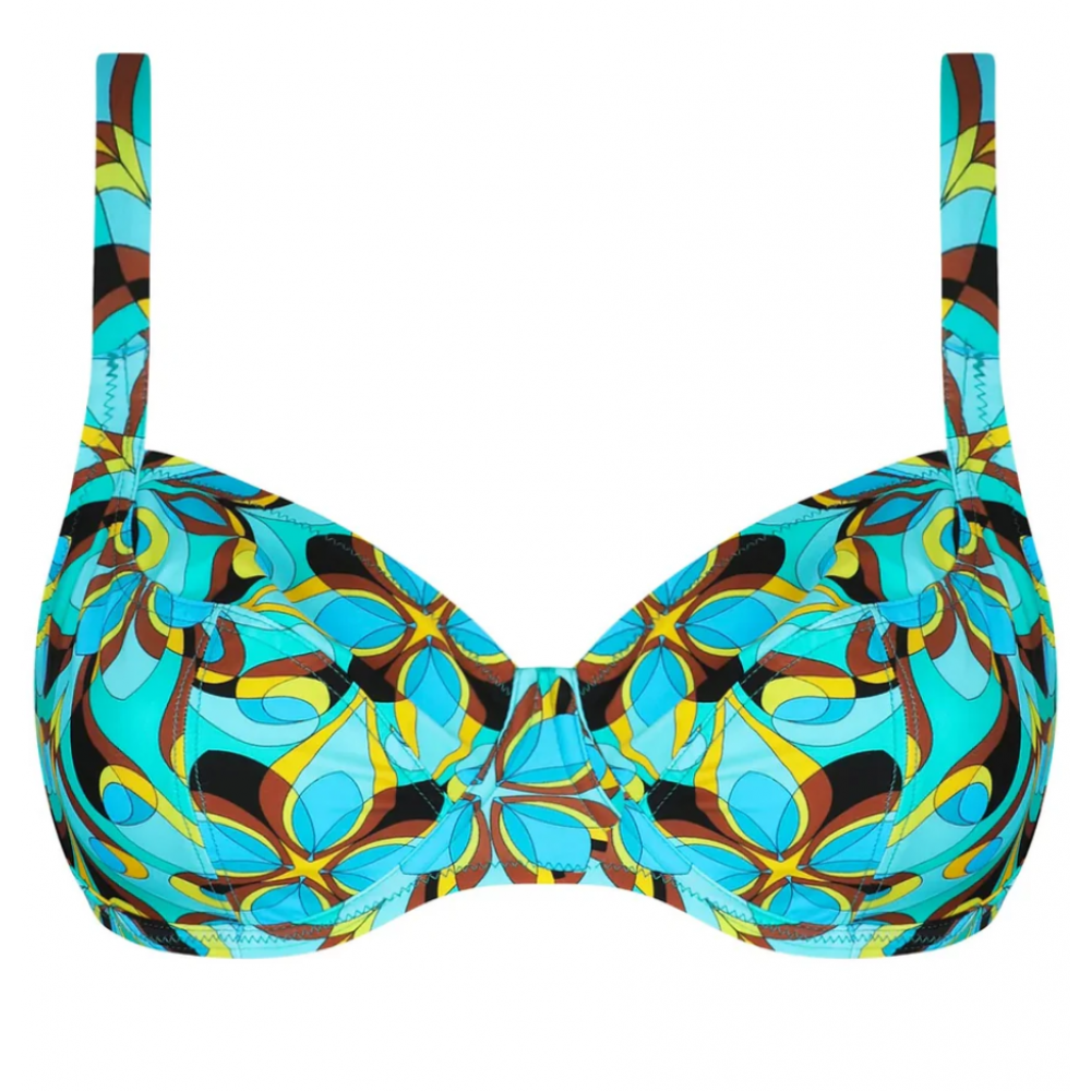 Antigel  LA PSYCHEDELIQUE FBB3599, Γυναικείο Μαγιό  Balconette Bikini Top με μπανέλα, ΤΥΡΚΟΥΑΖ