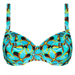 Antigel  LA PSYCHEDELIQUE FBB3599, Γυναικείο Μαγιό  Balconette Bikini Top με μπανέλα, ΤΥΡΚΟΥΑΖ