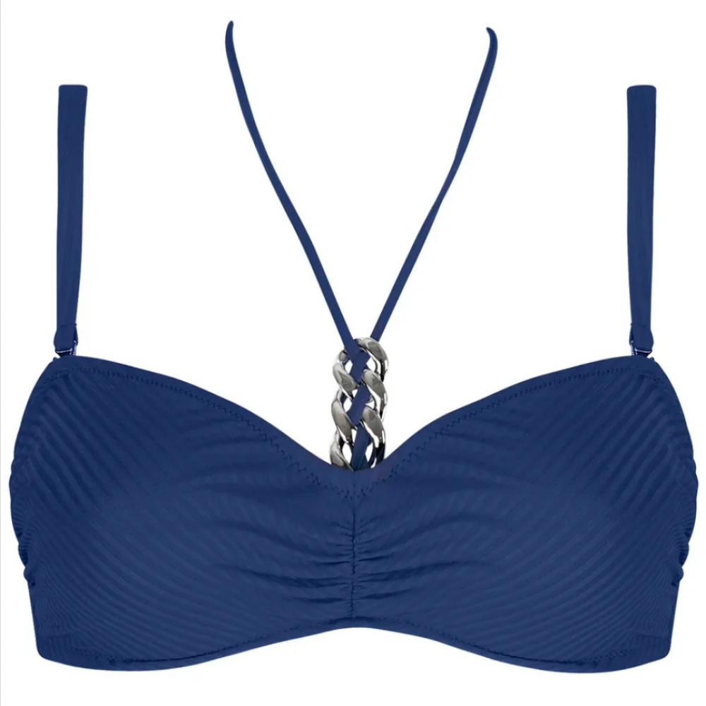 Antigel La Stricto Chic FBB7408, Γυναικείο BIkini Top Bandeau Souple με μπανέλα, BLUE MARINE