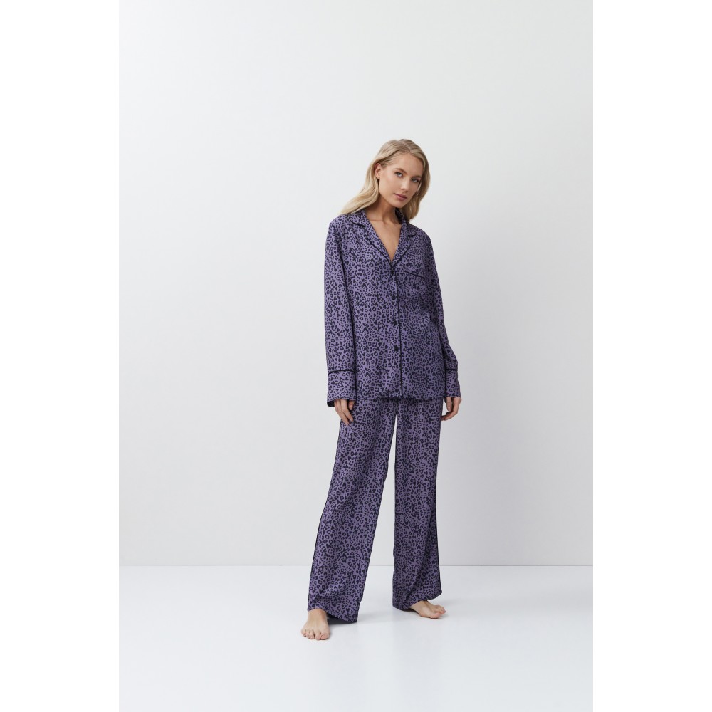 Aruelle ALIX, Γυναικεία Πυτζάμα Κουμπωτή Viscose, ANIMAL PRINT ΜΩΒ Aruelle ALIX, Γυναικεία Πυτζάμα Κουμπωτή Viscose, ANIMAL PRINT ΜΩΒ