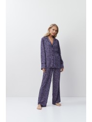 Aruelle ALIX,  Γυναικεία Πυτζάμα Κουμπωτή Viscose, ANIMAL PRINT ΜΩΒ