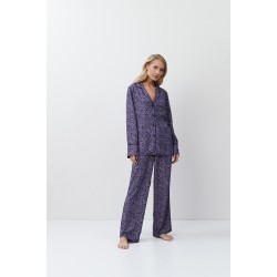 Aruelle ALIX,  Γυναικεία Πυτζάμα Κουμπωτή Viscose, ANIMAL PRINT ΜΩΒ